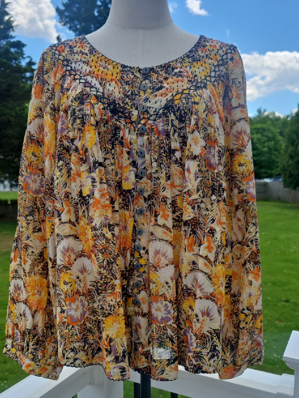 Free People We The Free Cool Meadow printed boho blouse